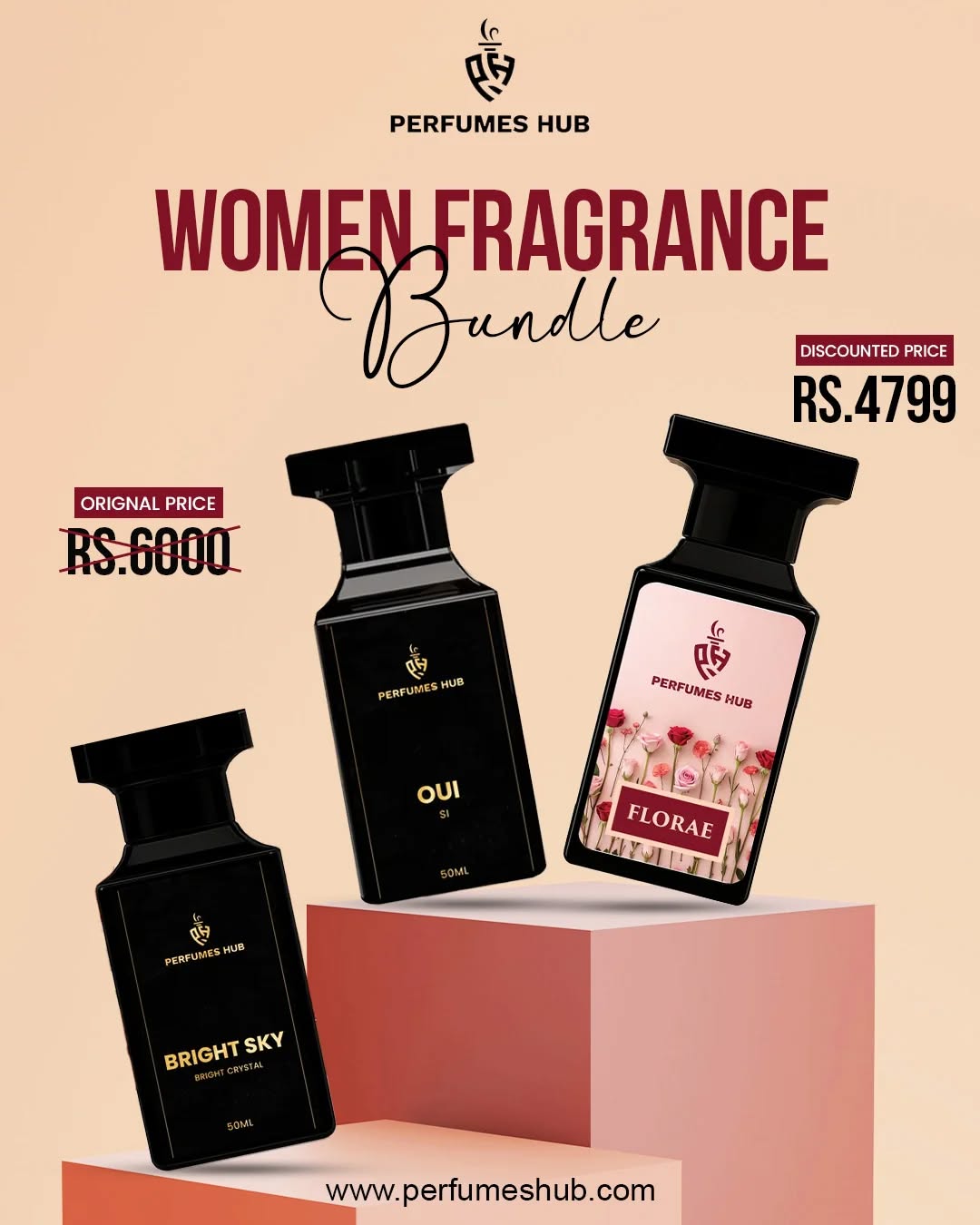 Women Fragrances Bundle – Oui SI |  Florae | Bright Sky | 3 x 50ml | Special Offer